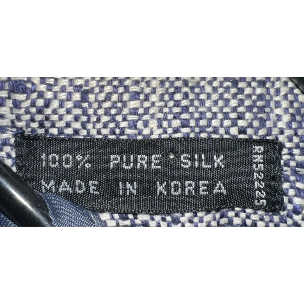 Vintage‎ Ashford and Reede 100% Pure Silk Tweed Sport Coat Blazer Navy&White 44R
